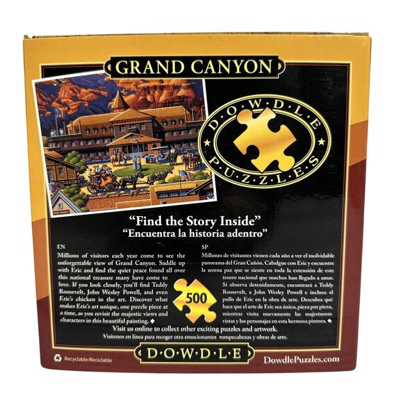 Grand Canyon Jigsaw Puzzle New 500 Piece Dowdle Folk Art 16 x 20 New In Box - Picture 3 of 5